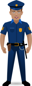 A police man standing.